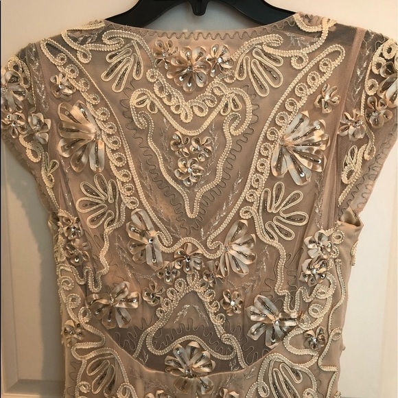 Sue Wong Beige Cocktail Dress Size 6 - Picture 6 of 16